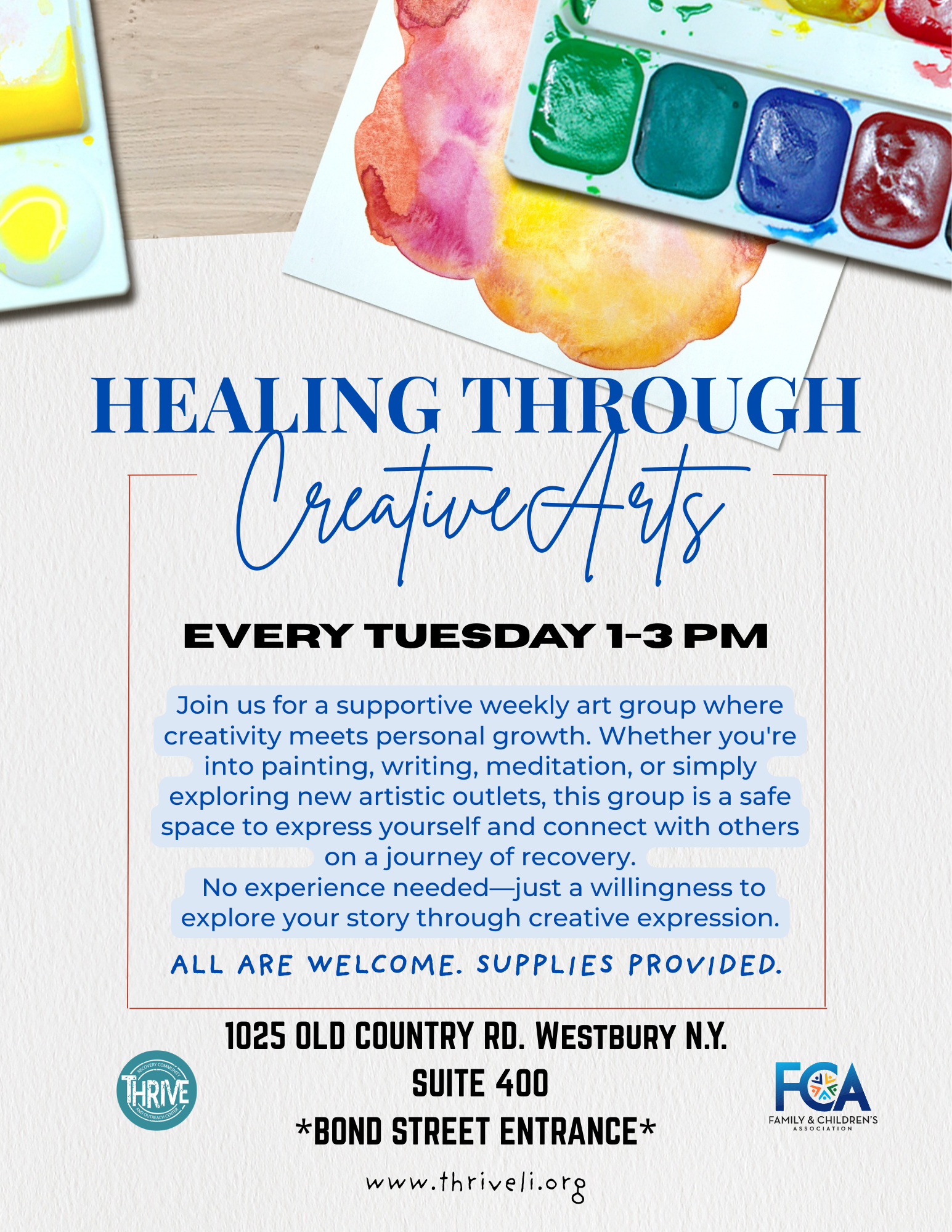 Healing Through The Creative Arts Tuesdays 1 3pm After January 2026