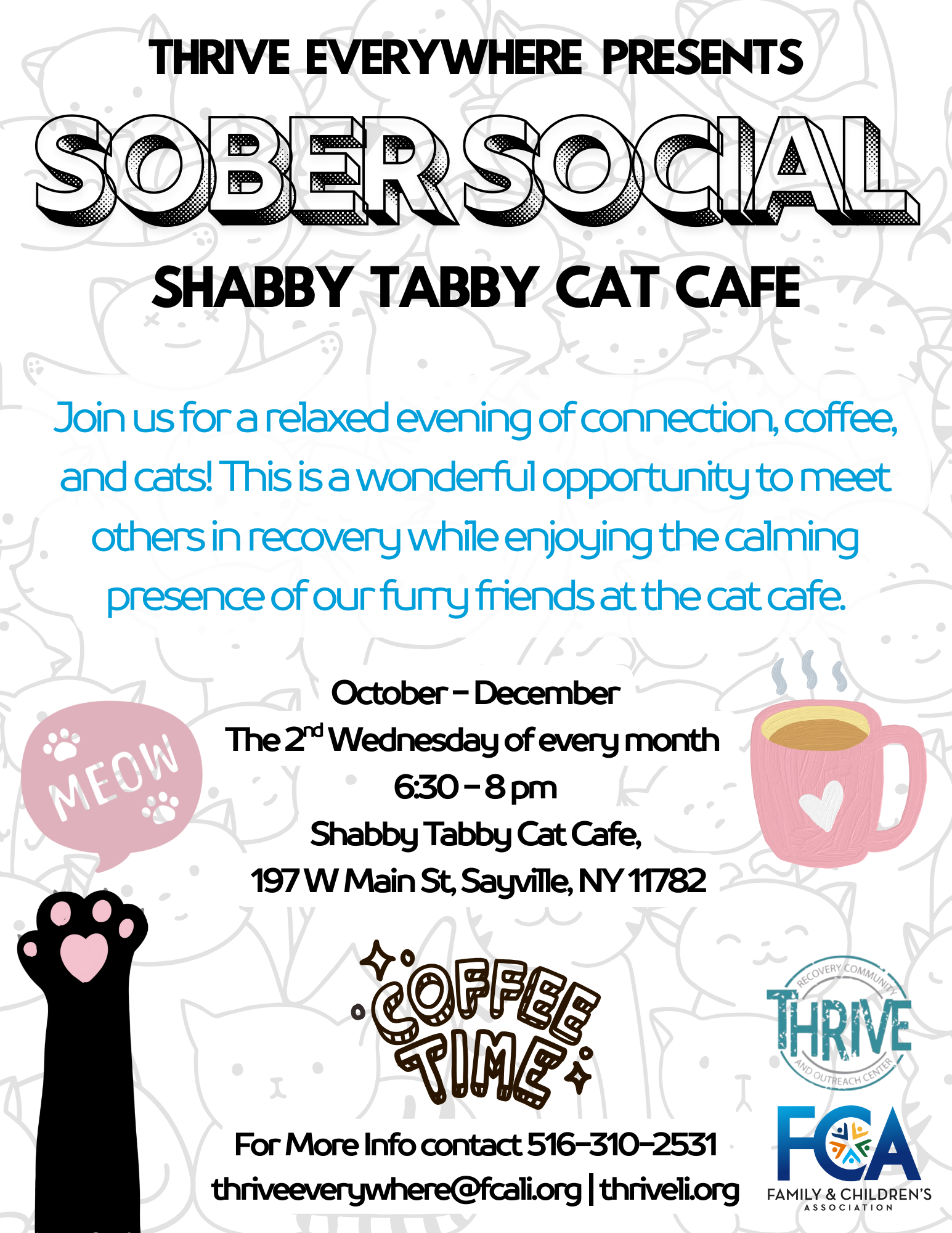 Shabby Tabby Cat Cafe Sober Social