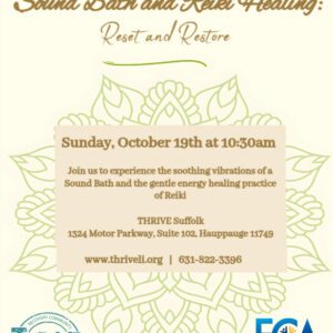 Sound Bath And Reiki 10.19.25 Flyer