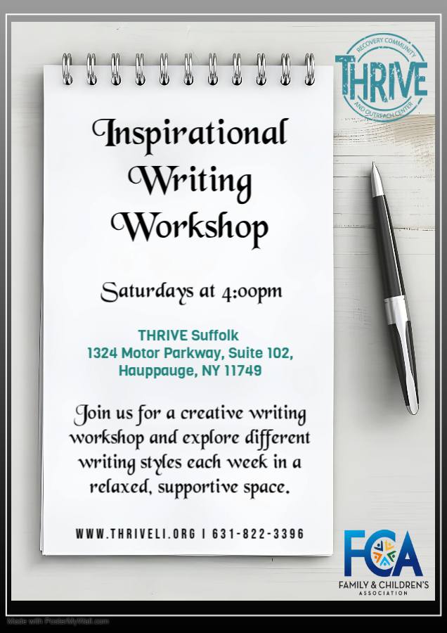 Inspirational Writing Workshop Saturdays 4pm