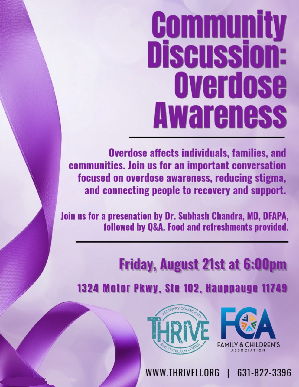 Community Discussion Overdose Awareness 8.21.26